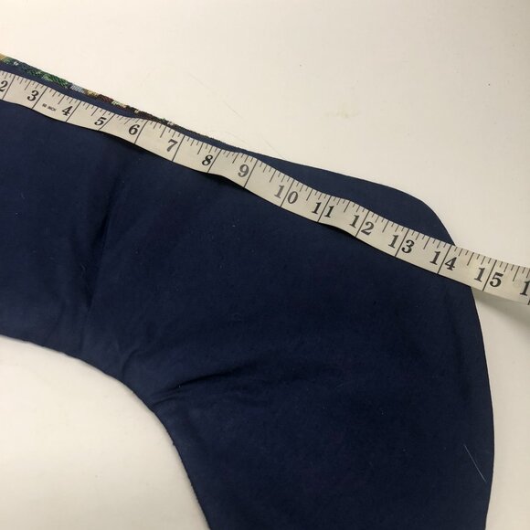 Vintage Needlepoint  SANTA Christmas Stocking Wool Tapestry Red Velvet 16" - Picture 3 of 6